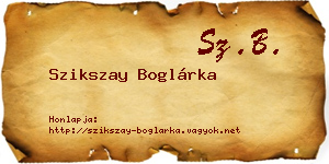 Szikszay Boglárka névjegykártya